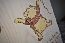 Load image into Gallery viewer, Engraved Hand Painted Pooh Sign - How Lucky Am I
