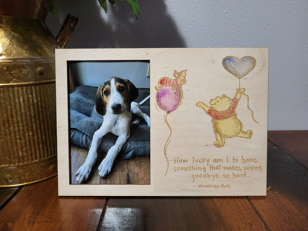 Winnie the Pooh Picture Frame - How Lucky Am I